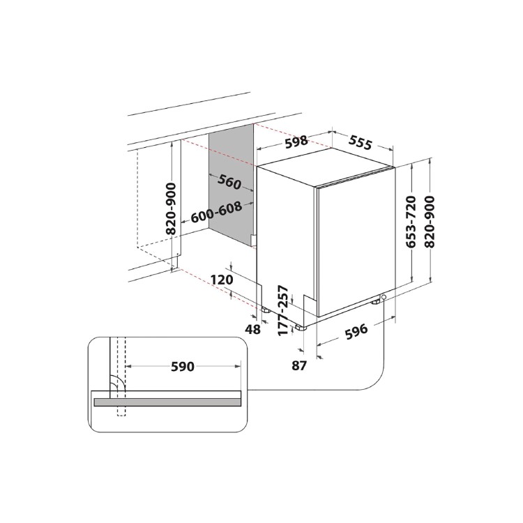 GRADE A2 - Whirlpool WIC3C33PFEUK Fully Integrated Dishwasher