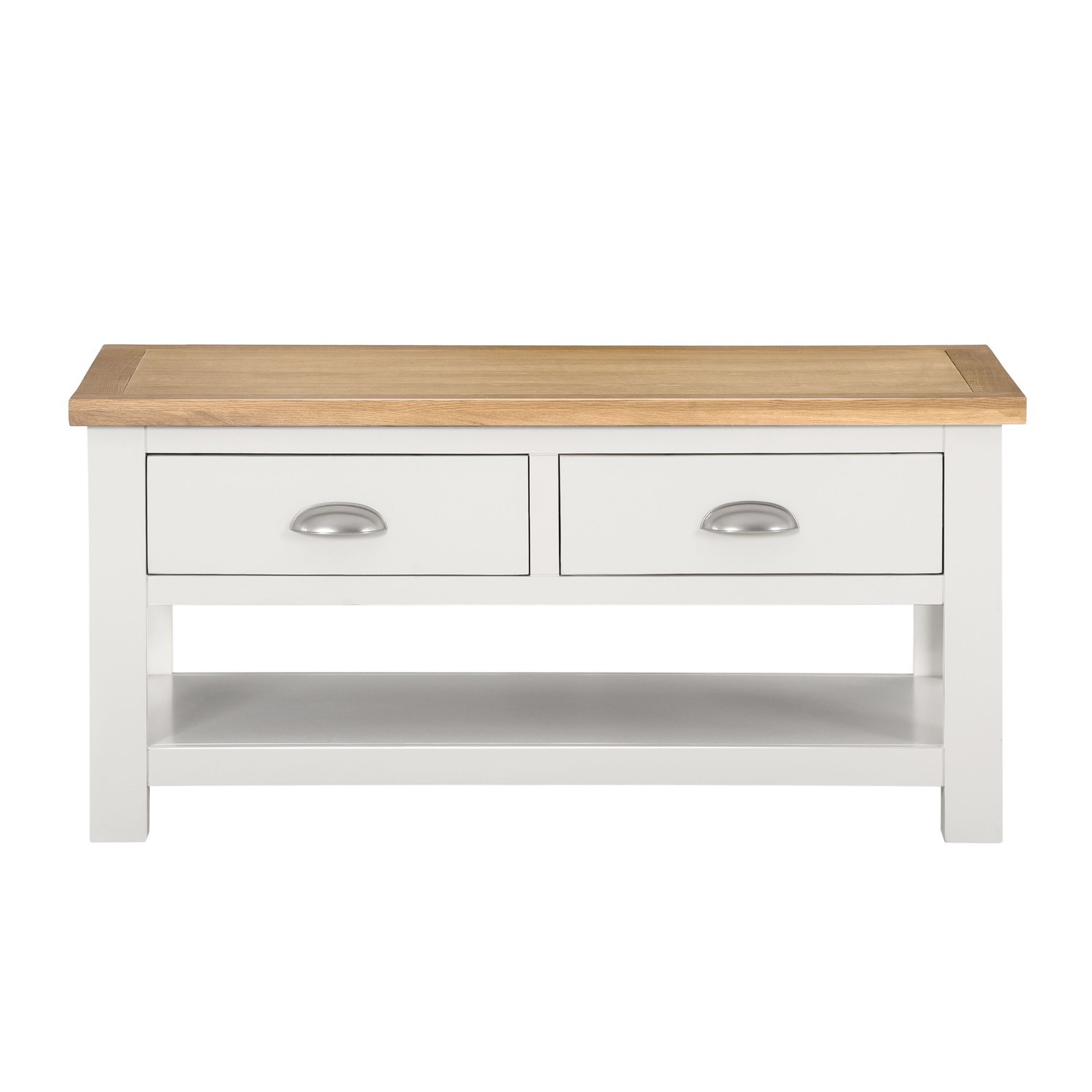 Willow farmhouse wood coffee table with storage drawers cream light o wil005