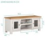 Cream Painted TV Unit iwith Oak Top and Cupboards - Willow