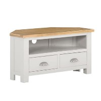 Willow Small Corner TV Unit in Cream & Oak Two Tone - TV's up to 35