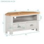 Willow Small Corner TV Unit in Cream & Oak Two Tone - TV's up to 35"