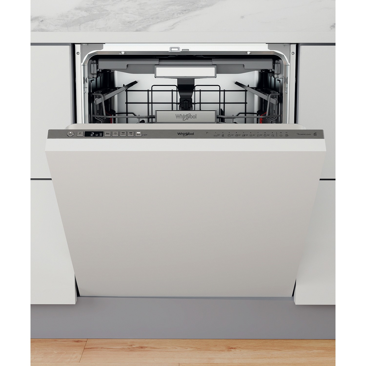 Refurbished Whirlpool WIO3O33PLESUK 15 Place Settings Fully Integrated Dishwasher