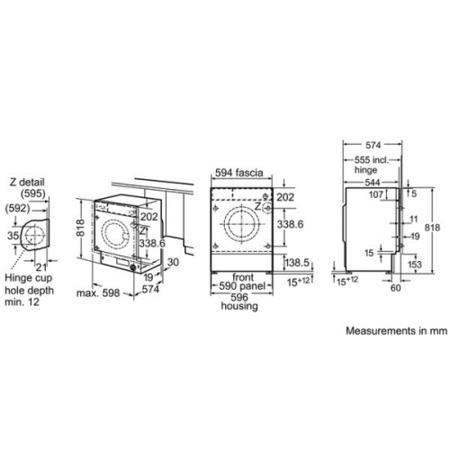 Bosch WIS24141GB 7kg 1200rpm Integrated Washing Machine