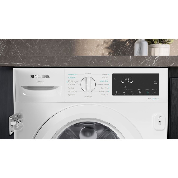 Siemens iQ500 8kg Wash 5kg Dry 1400rpm Integrated Washer Dryer - White