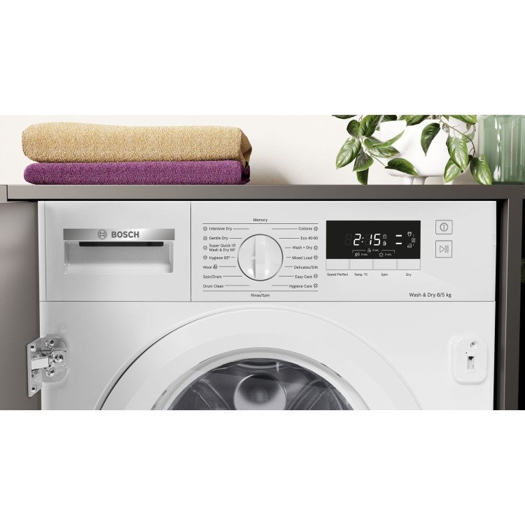 Bosch Series 4 8kg Wash 5kg Dry 1400rpm Integrated Washer Dryer - White