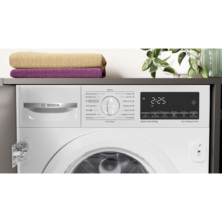 Bosch Series 6 8kg Wash 5kg Dry 1400rpm Integrated Washer Dryer - White