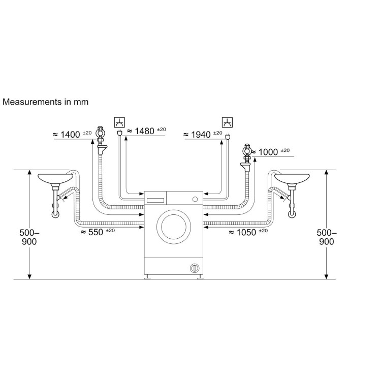 Bosch Series 6 8kg Wash 5kg Dry 1400rpm Integrated Washer Dryer - White