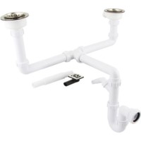 Leisure Sinks WKIT03 Chrome Basket Strainer Waste Kit for 1.5 And 2 Bowl Sinks
