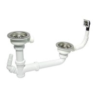 Leisure Sinks WKIT04 Chrome Basket Strainer Waste Kit for 1.5 And 2 Bowl Sinks