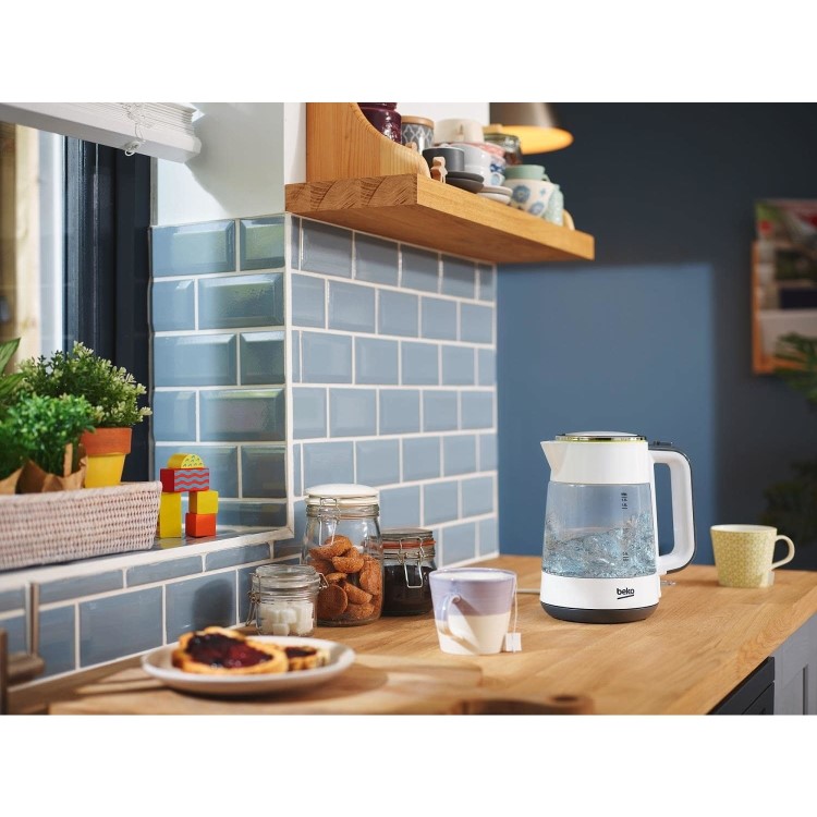Beko WKM6321W Glass Design 1.7L Kettle