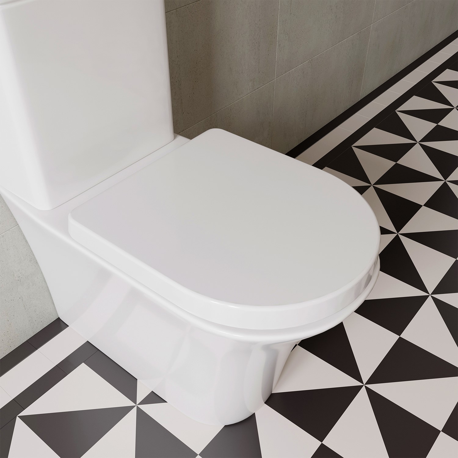 Croydex Eyre D Shape Thermoset Flexi-Fix Toilet Seat