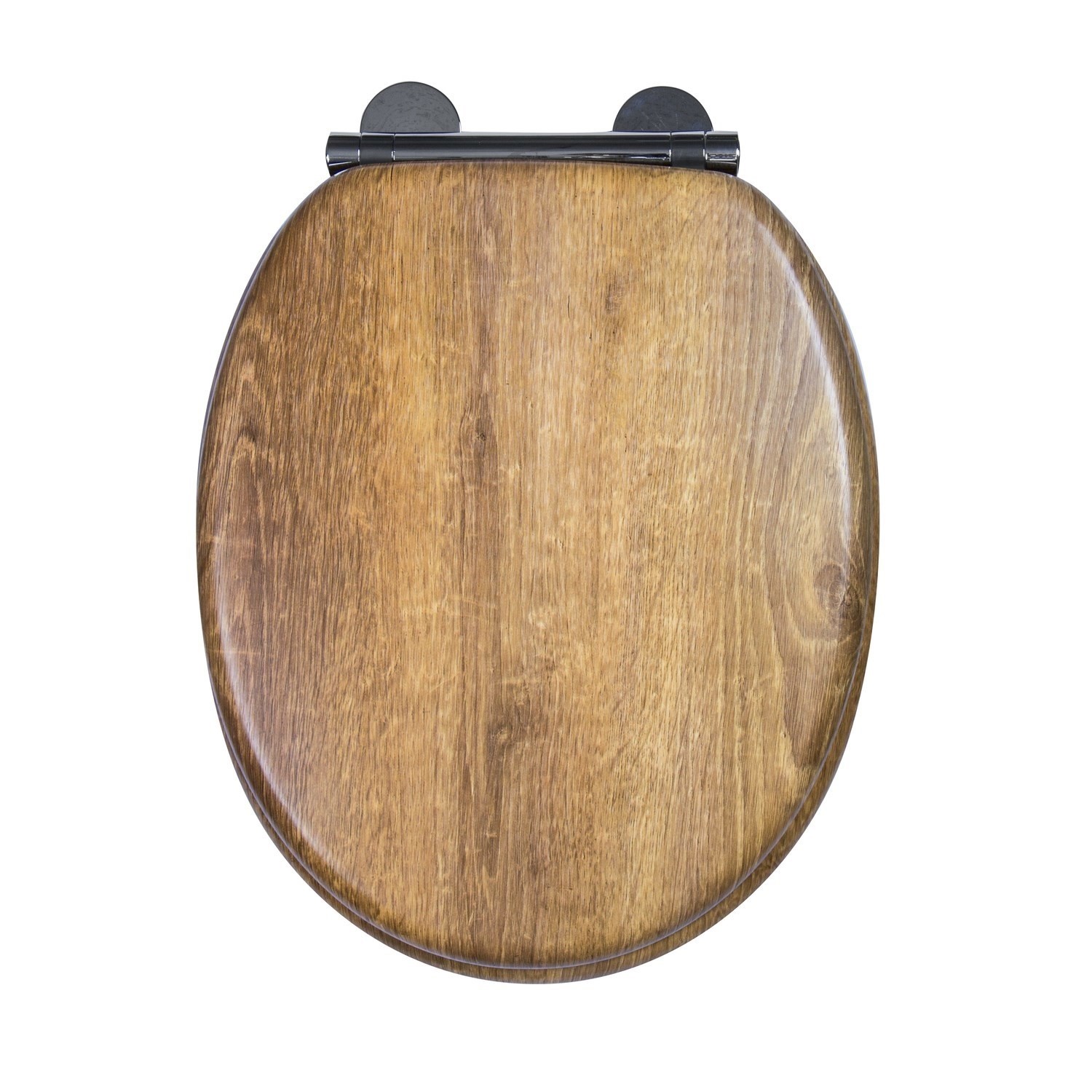 Croydex Ontario Anti-Bacterial Toilet Seat with Soft-Close Hinge - Teak Finish