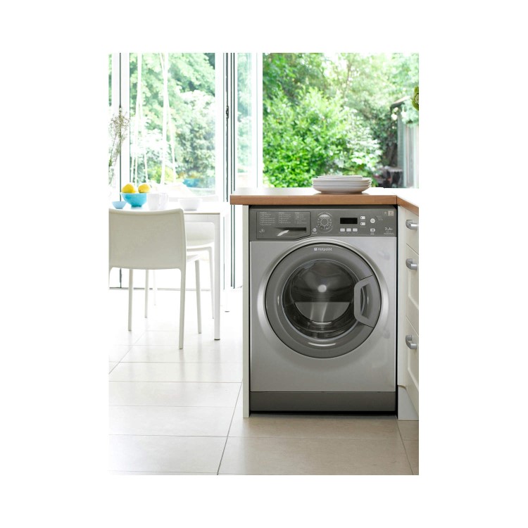 GRADE A1 - Hotpoint WMAQF721G Freestanding Aquarius 7kg 1200rpm A+ Spin Washing Machine - Graphite
