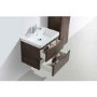 Walnut Wall Hung Bathroom Vanity Unit & Basin - 600mm Wide - Oakland