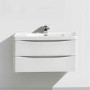 GRADE A2 - White Wall Hung Bathroom Vanity Unit & Basin - 600mm Wide - Oakland