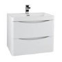 GRADE A2 - White Wall Hung Bathroom Vanity Unit & Basin - 600mm Wide - Oakland
