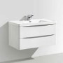 GRADE A2 - White Wall Hung Bathroom Vanity Unit & Basin - 600mm Wide - Oakland