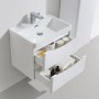 GRADE A2 - White Wall Hung Bathroom Vanity Unit & Basin - 600mm Wide - Oakland