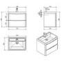 GRADE A2 - White Wall Hung Bathroom Vanity Unit & Basin - 600mm Wide - Oakland
