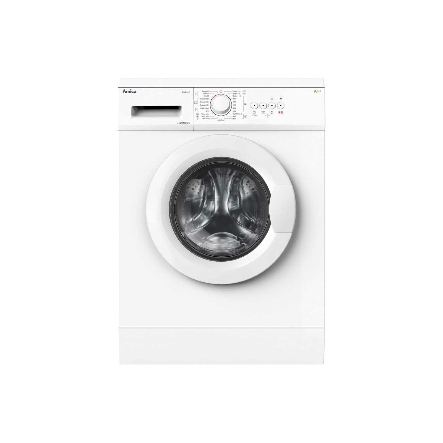 Amica 6kg 1200rpm Freestanding Washing Machine - White