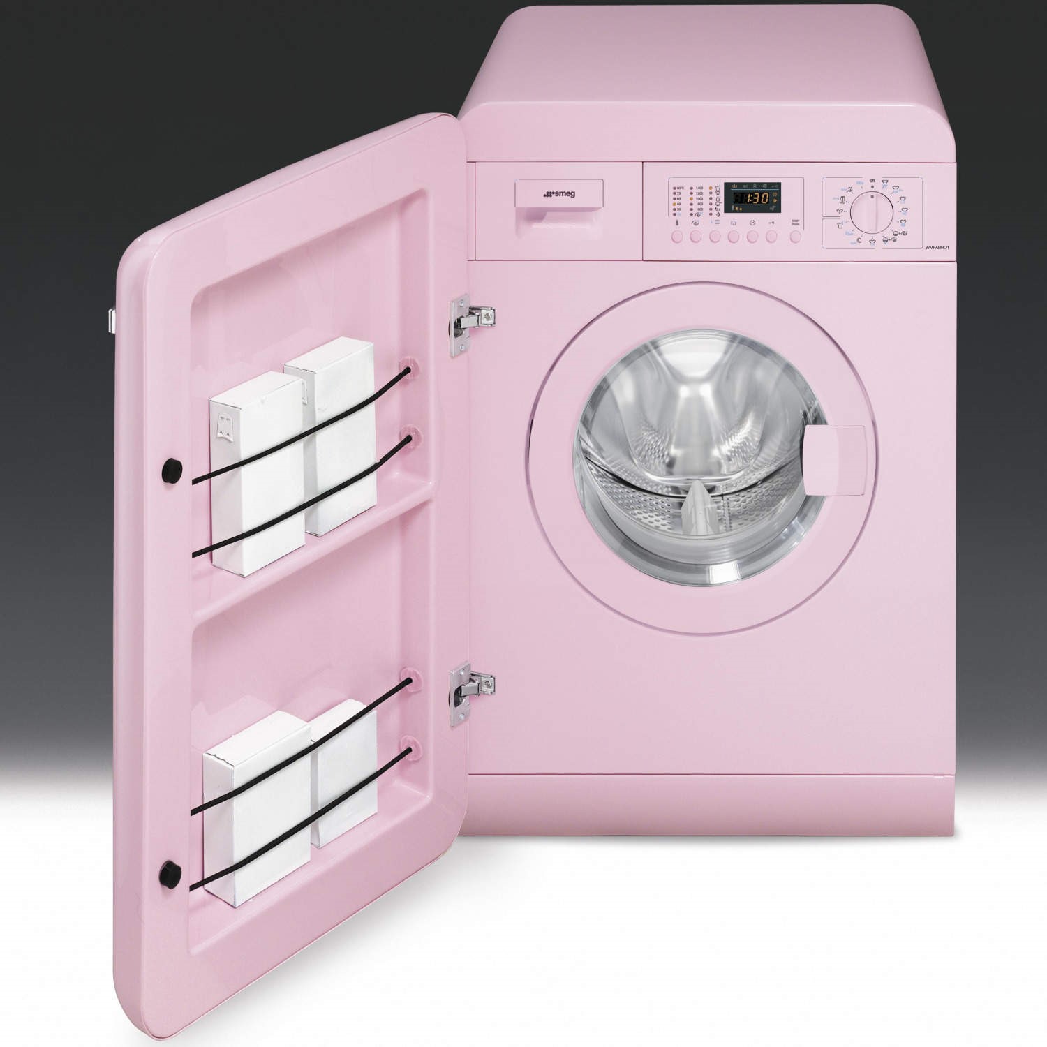 Pink Washing Machine Mini Smeg WMFABRO1 50s Style 7kg 1600rpm Freestanding Washing Machine -Pink ...