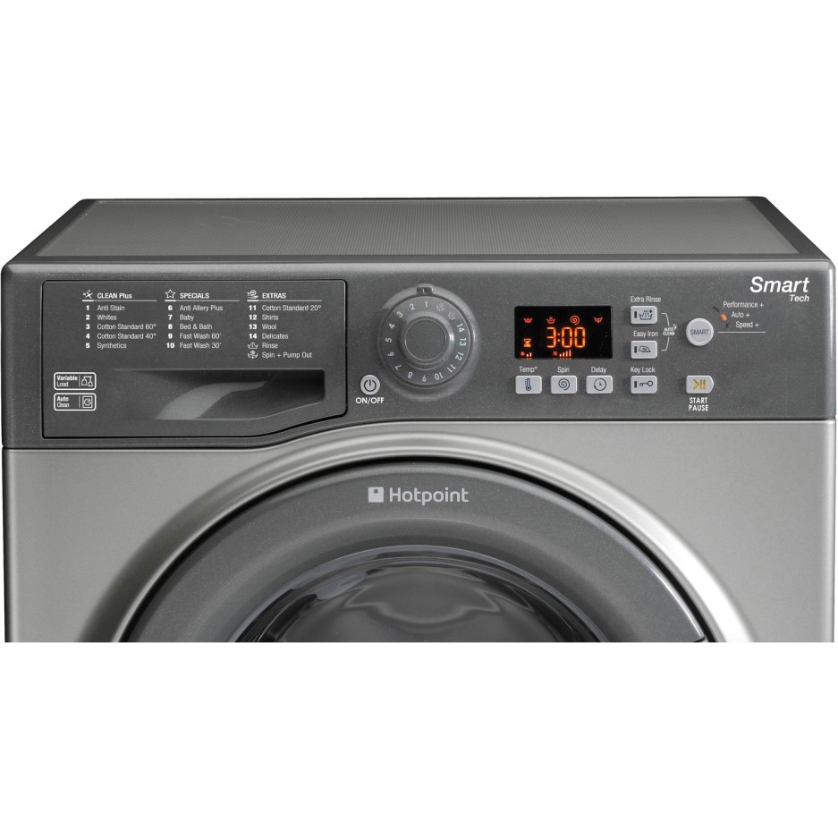 Hotpoint WMFUG942G Smart 9kg 1400rpm Freestanding Washing Machine Graphite Appliances Direct