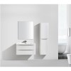 White Wall Hung Tall Bathroom Storage Cabinet - 400mm Wide - Oakland