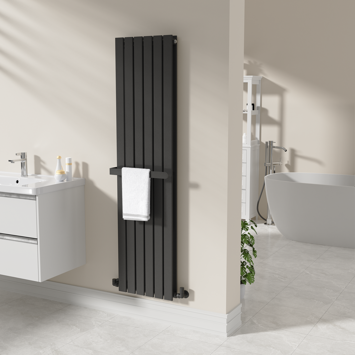 Avero  Designer Wall-Mounted Towel Holder For Steel & Electric Radiators 420Mm WMTRB42
