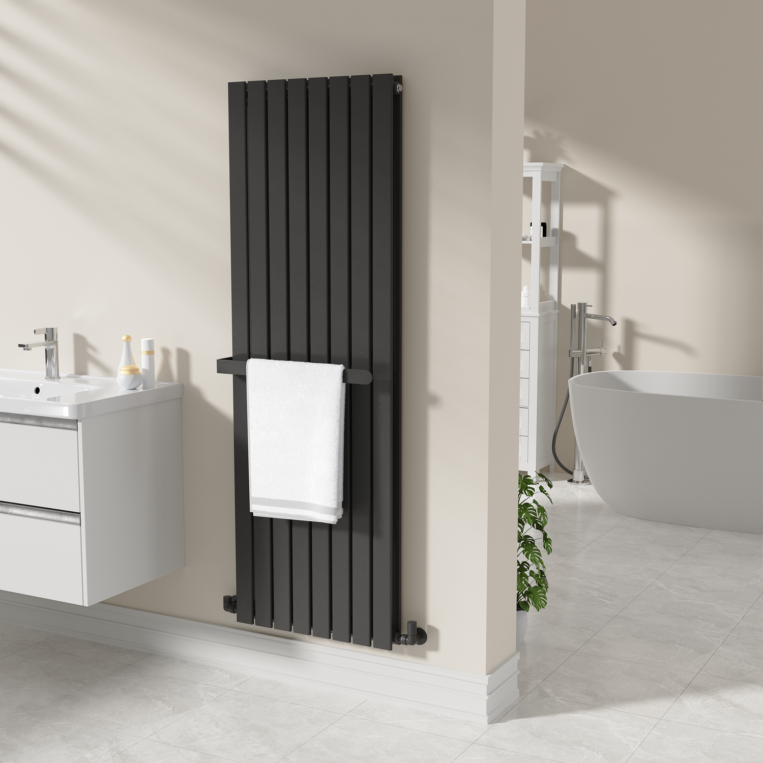 Avero  Designer Wall-Mounted Towel Holder For Steel & Electric Radiators 520Mm WMTRB52
