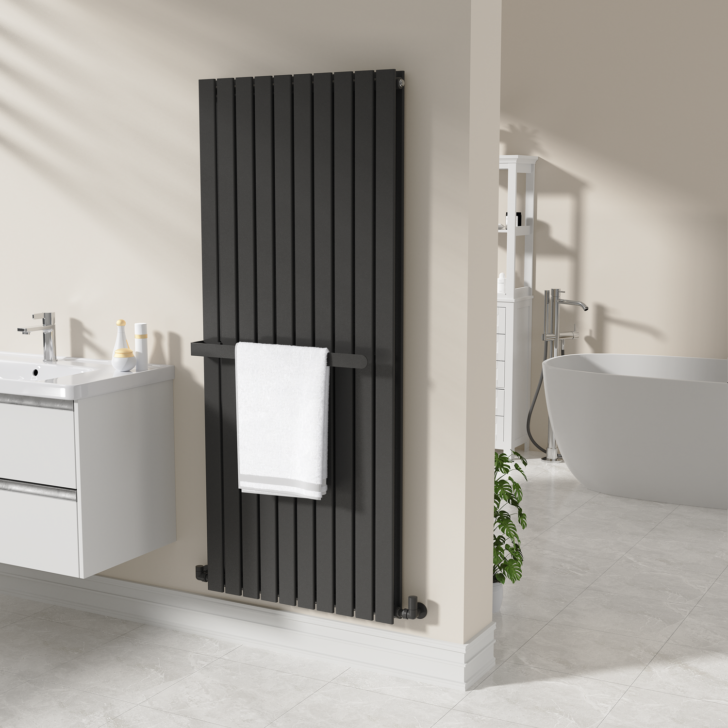Avero  Designer Wall-Mounted Towel Holder For Steel & Electric Radiators 620Mm WMTRB62