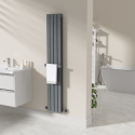 A1/WMTRDG32 GRADE A1 - Anthracite Designer Wall-Mounted Towel Holder for Steel & Electric Radiators - 320mm