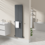 Anthracite Designer Wall-Mounted Towel Holder for Steel & Electric Radiators - 420mm