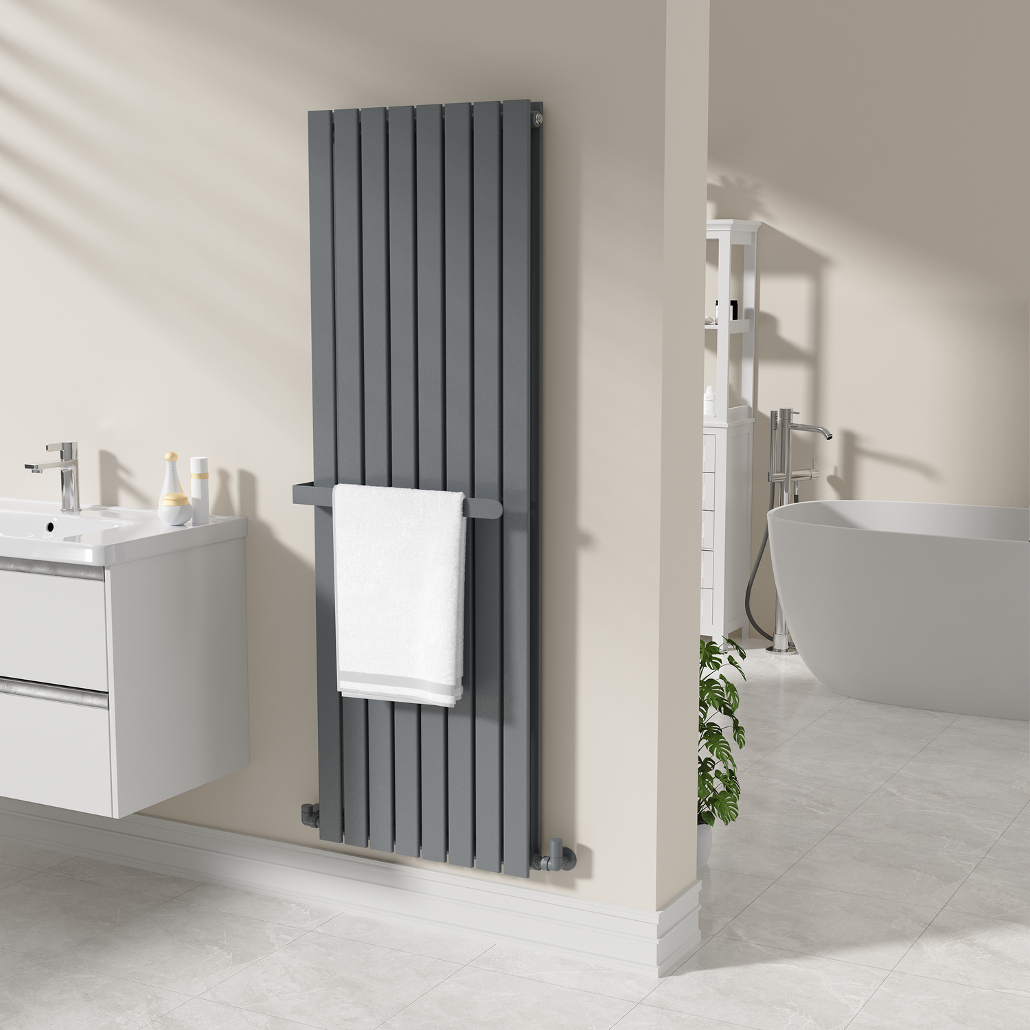 Avero  Designer Wall-Mounted Towel Holder For Steel & Electric Radiators 520Mm WMTRDG52