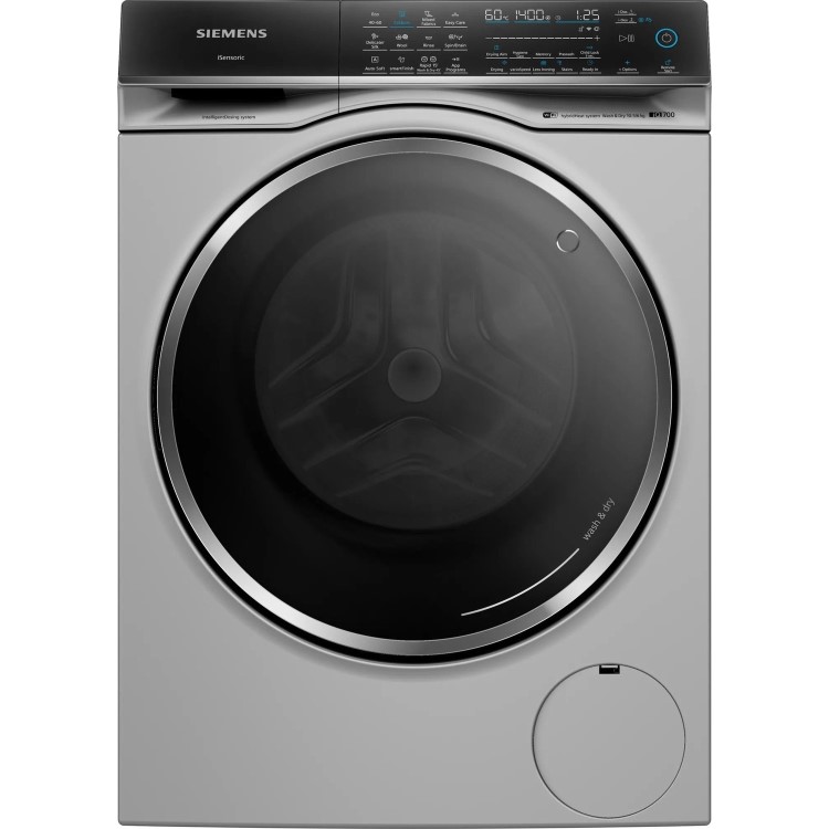 Siemens iQ700 iDos 10.5kg Wash 6kg Dry 1400rpm Washer Dryer - Silver