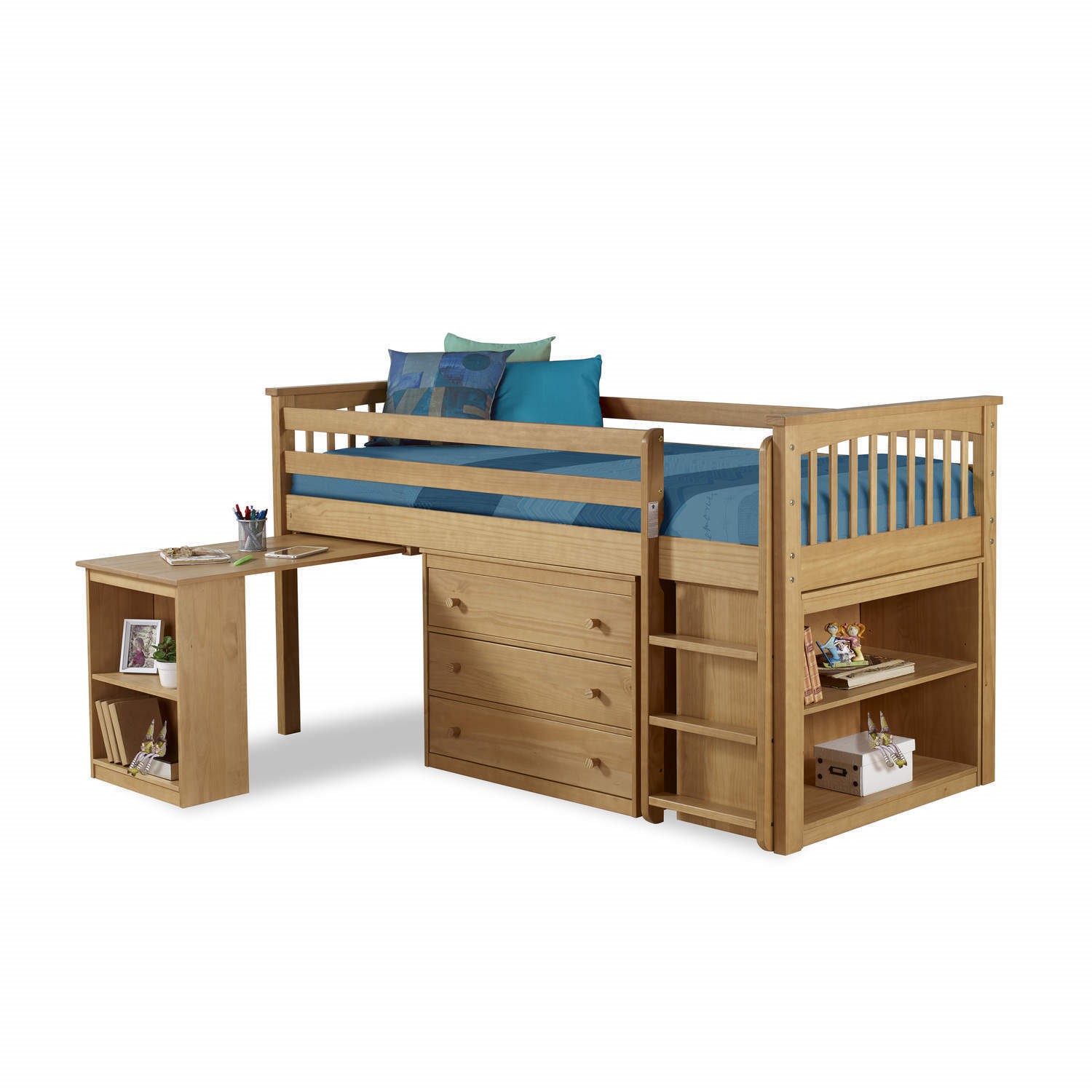 Windermere Solid Pine Mid Sleeper with Pull Out Desk ...