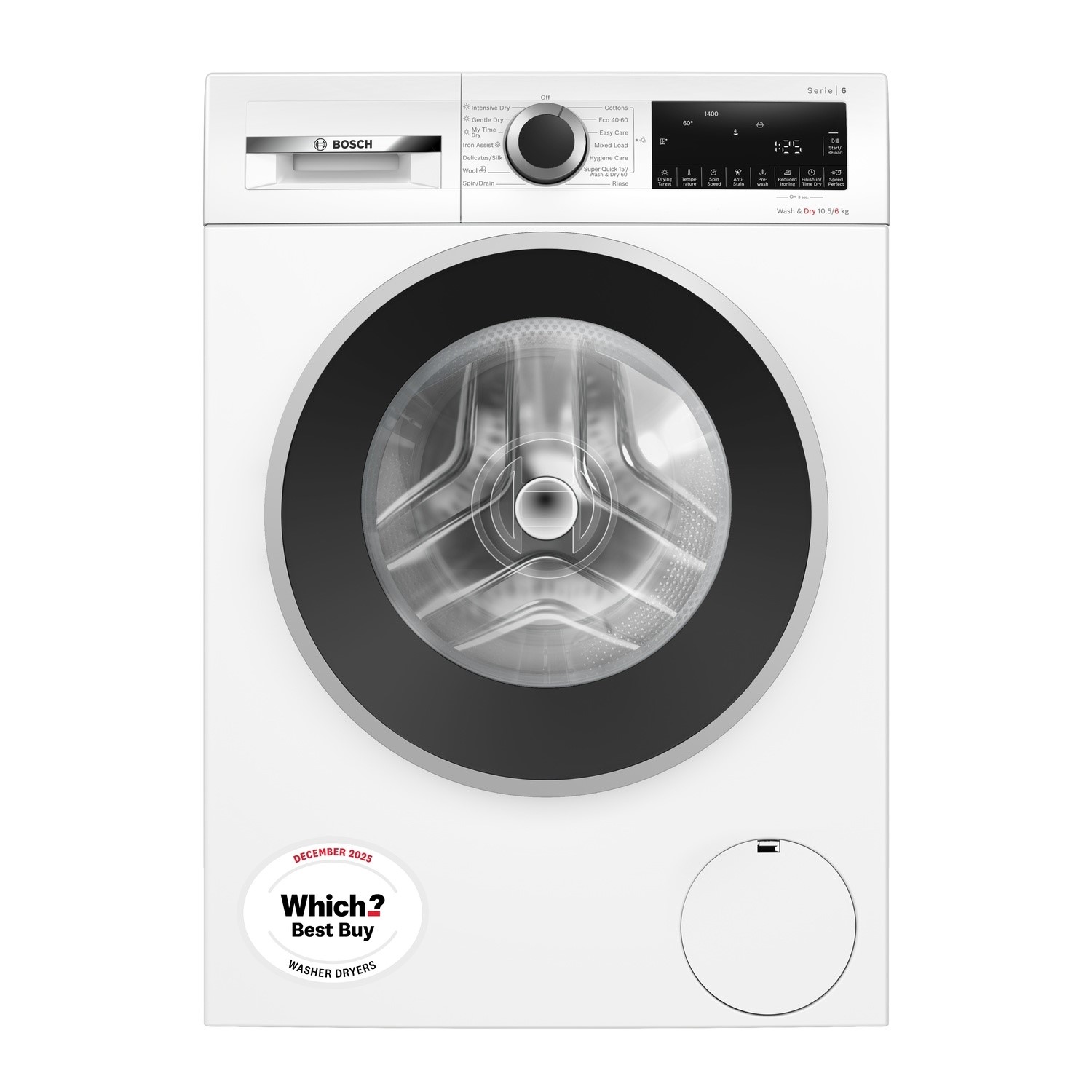 Bosch WNG25401GB Series 6 10.5kg Wash 6kg Dry 1400rpm Washer Dryer - White
