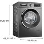 Refurbished Bosch Series 6 WNG254R1GB Freestanding 10.5/6KG 1400 Spin Washer Dryer Graphite