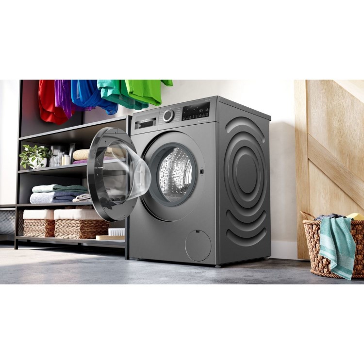 Refurbished Bosch Series 6 WNG254R1GB Freestanding 10.5/6KG 1400 Spin Washer Dryer Graphite