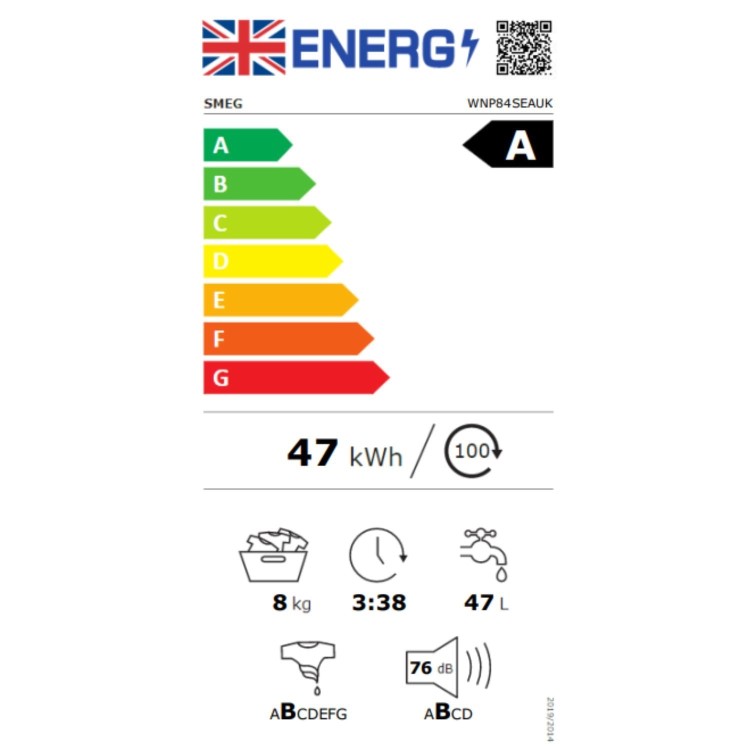 Smeg 8kg 1400rpm Washing Machine - White