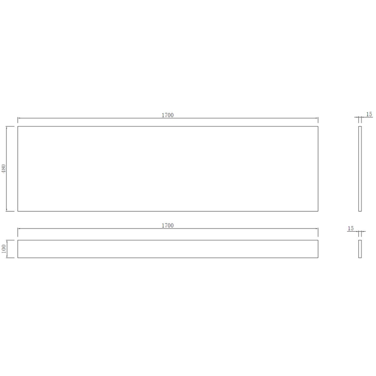 1700mm Waterproof Bath Front Panel & Plinth - Marina