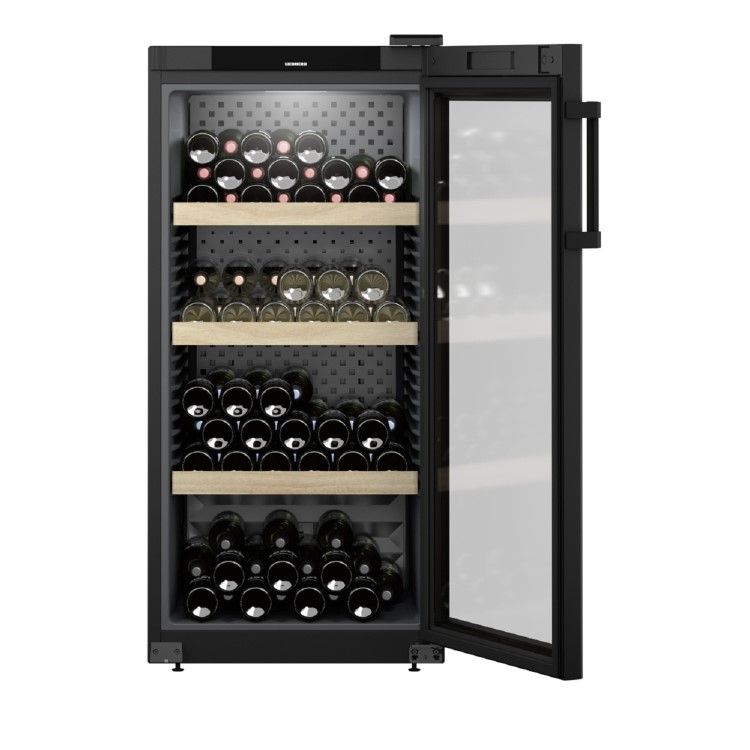 Liebherr GrandCru 141 Bottle Freestanding Wine Cooler - Black