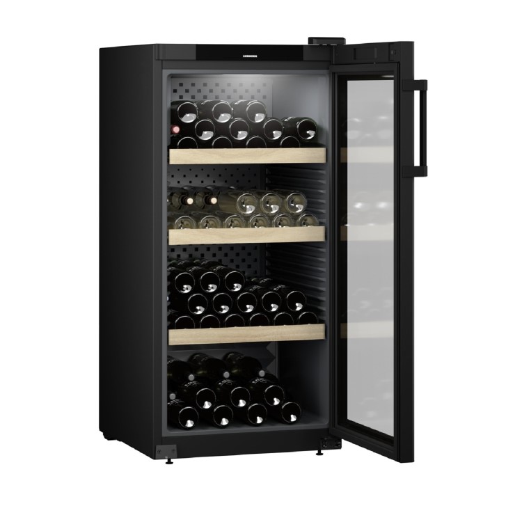 Liebherr GrandCru 141 Bottle Freestanding Wine Cooler - Black