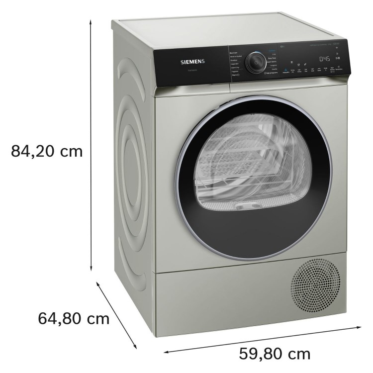 Siemens iQ700 9kg Heat Pump Tumble Dryer - Silver