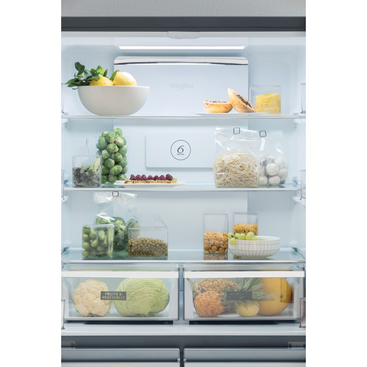 Whirlpool 591 Litre 60/40 American Fridge Freezer - Stainless Steel