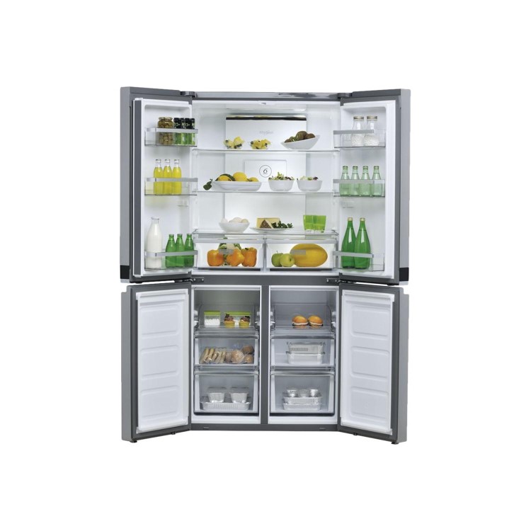 Whirlpool WQ9B1L W Collection Four Door American Fridge Freezer - Stainless Steel Look