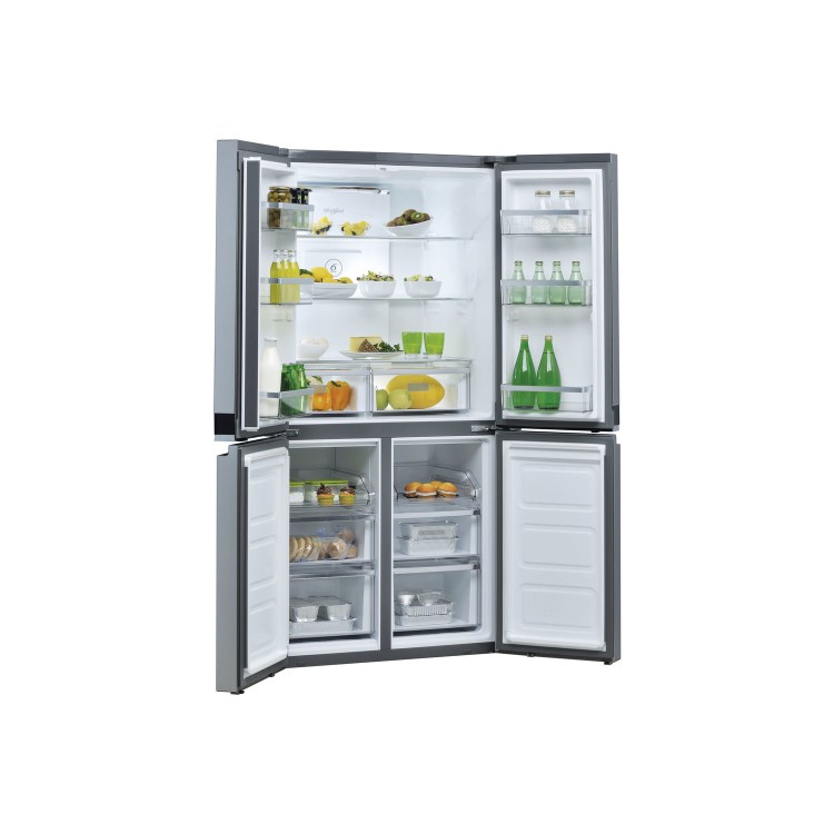 Whirlpool WQ9B1L W Collection Four Door American Fridge Freezer - Stainless Steel Look