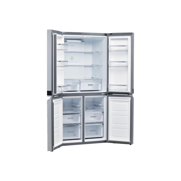 Whirlpool WQ9B1L W Collection Four Door American Fridge Freezer - Stainless Steel Look