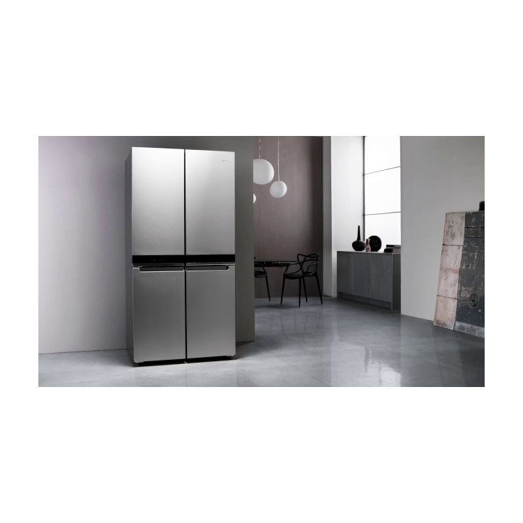 Whirlpool WQ9B1L W Collection Four Door American Fridge Freezer - Stainless Steel Look