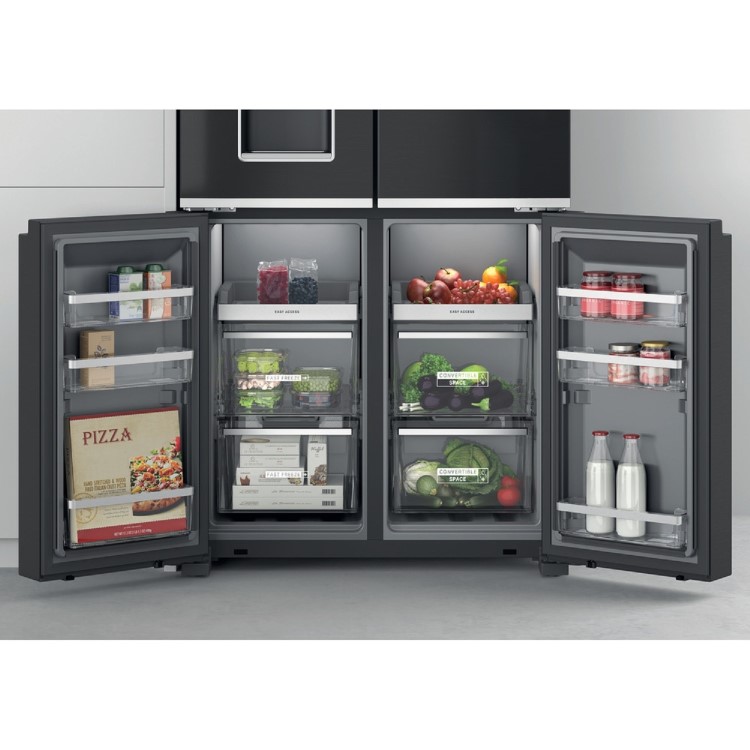 Whirlpool 554 Litre Side-By-Side American Fridge Freezer - Black
