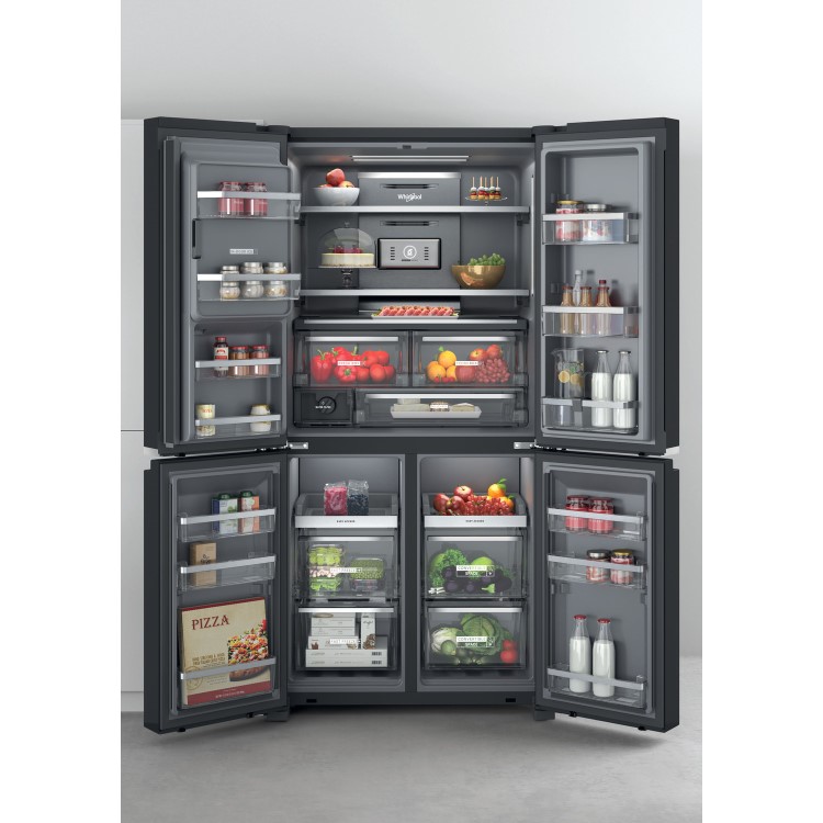 Whirlpool 554 Litre Side-By-Side American Fridge Freezer - Black